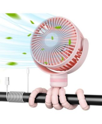 USB Rechargeable Portable Stroller Fan with LED Night Light