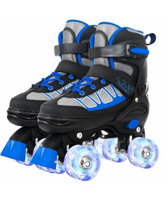 Adjustable Quad Roller Skates Light Up Wheels For Kids Beginners Outdoor Sports