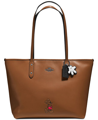 COACH Mickey City Tote in Calf Leather - Handbags & Accessories - Macy&#39;s