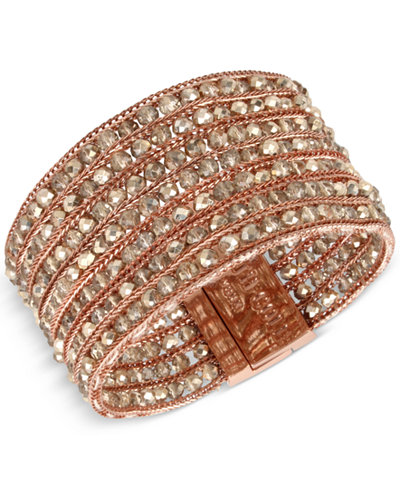 Kenneth Cole New York Rose Gold-Tone Cluster Multi-Row Bracelet