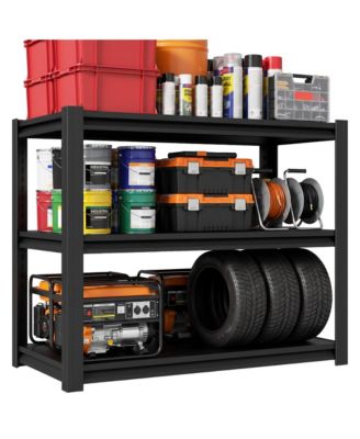 34 Inch with 3-Tier Heavy Duty Metal Garage Storage Shelves