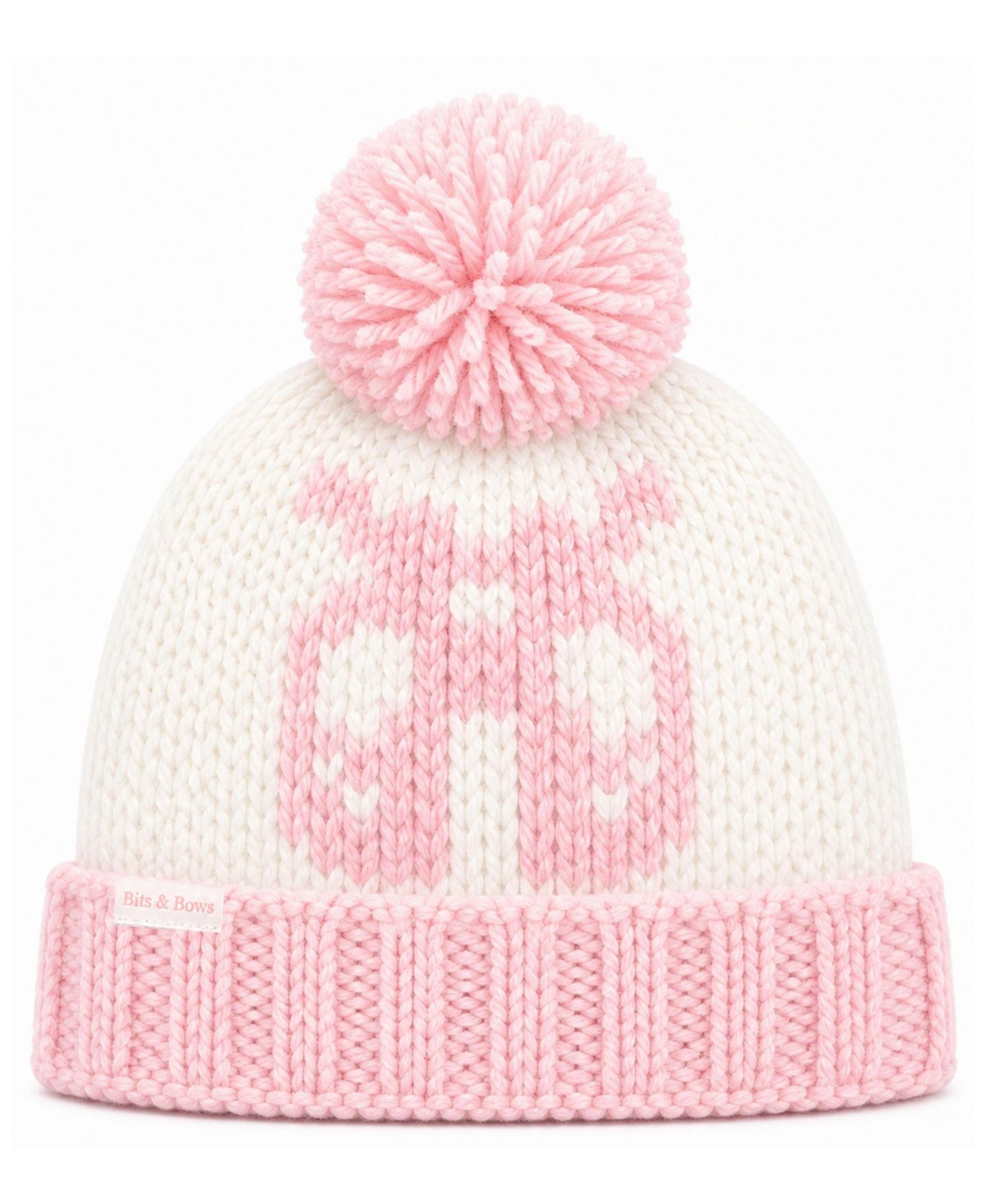 Тапочки Bits & Bows Ballet Slippers Oversized-Pom Bobble Hat для девочек, цвет: Розовый / Белый — фото 1