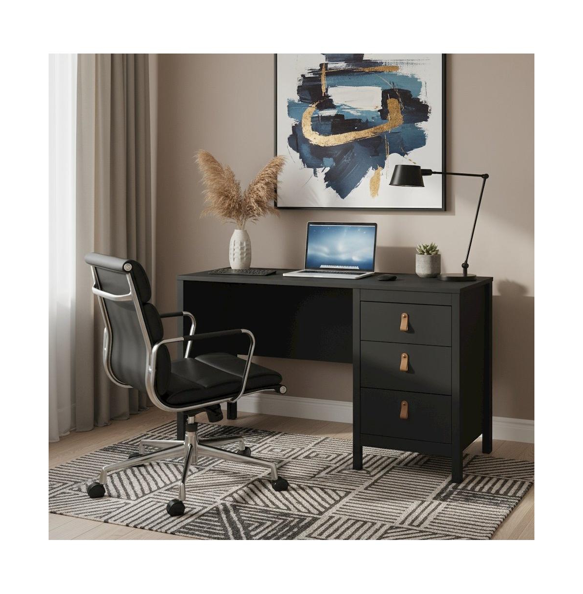 FurniFact Matte Computer Desk with 3 Drawers, Home Office Study Table