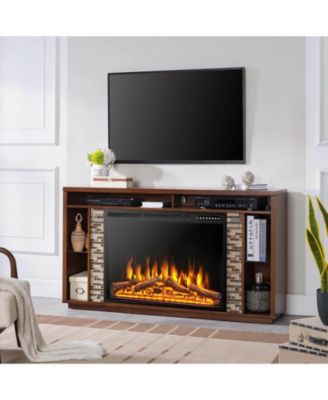 34/37" Electric Fireplace Recessed, 4 Flame 4 Log Colors 5 Brightness, 750/1500W 5100 BTU