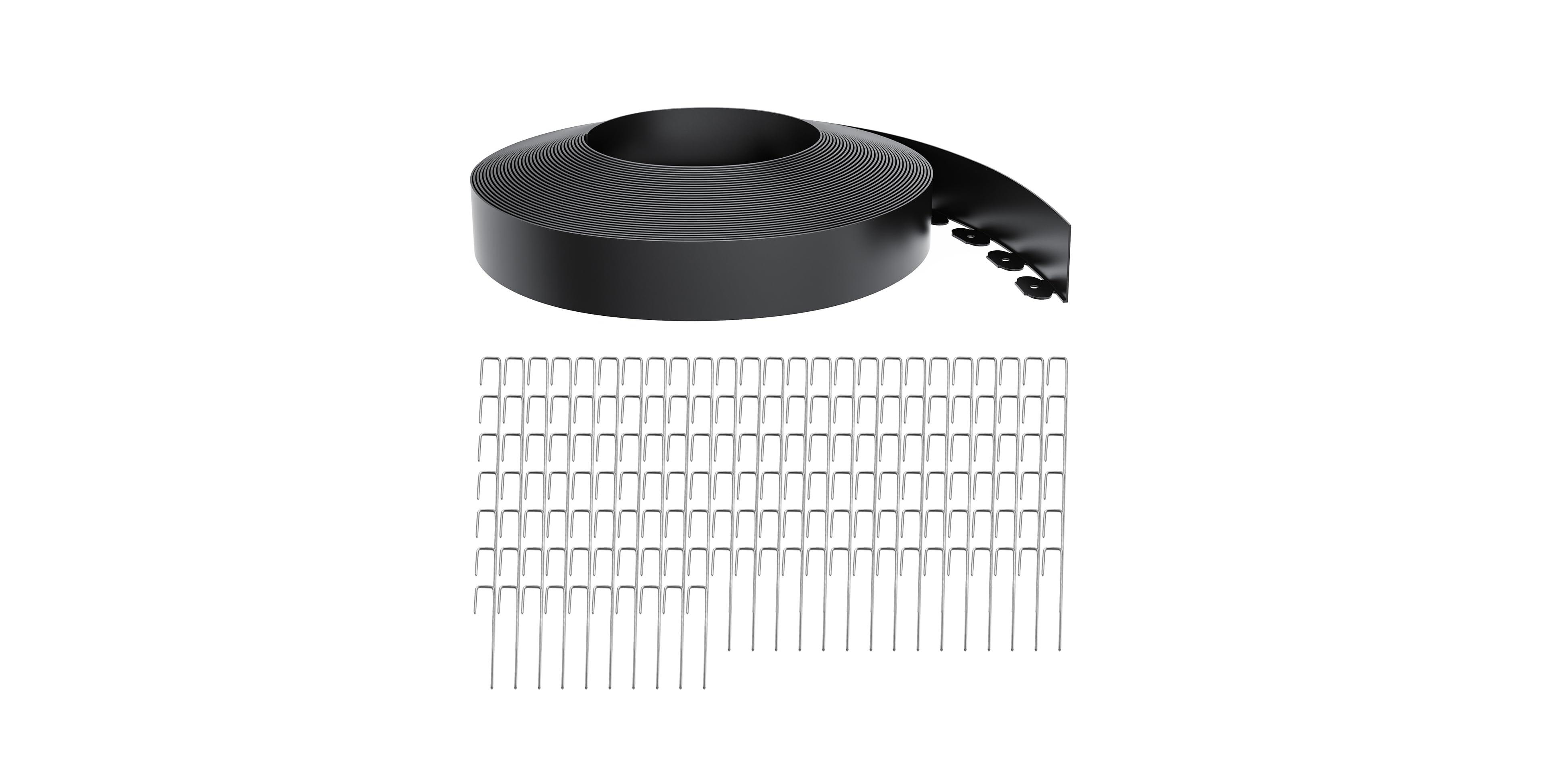 Aofar 4IN Tall Landscape Edging 150ft Plastic Garden Border with Spikes