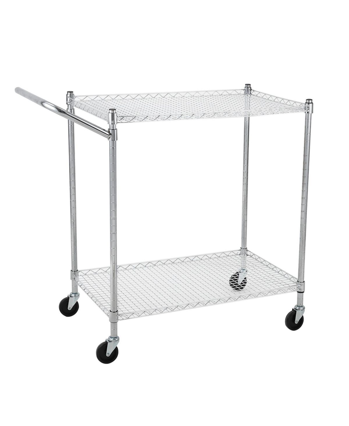 Gaomon Heavy Duty Metal Kitchen Utility Cart - 2-Tier Rolling Storage Trolley with Adjustable Wire Shelves, Low Handle, and Wheels