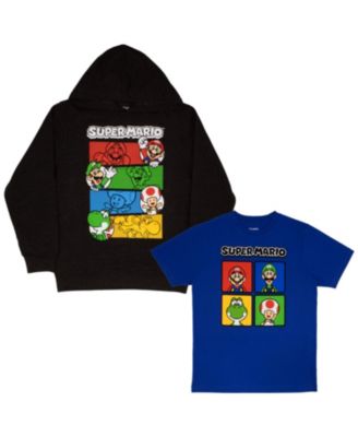 Boys' 4-20 Super Mario Graphic Hooded Sweatshirt and T-Shirt, 2-Piece Set
