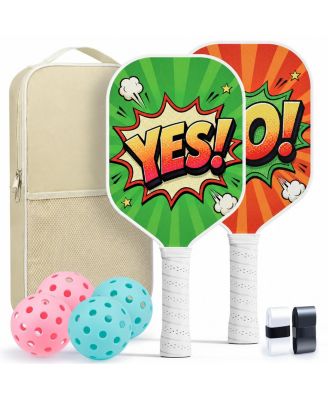 Pickleball Paddles Set Of 2 Lightweight Fiberglass Beginner Set With Grip Tape And Bag