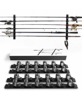 Wall Mount Fishing Rod Rack 2 in 1 Horizontal Ceiling Garage Storage Holder