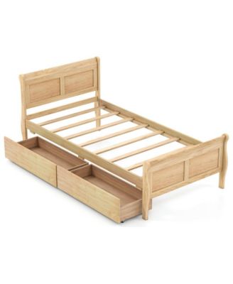 82.5-Inch Twin Sleigh Platform Bed with Storage Drawers