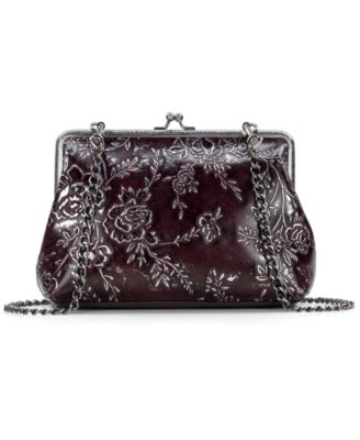 Rose Garden Small Borriana Kiss-Lock Leather Crossbody Handbag