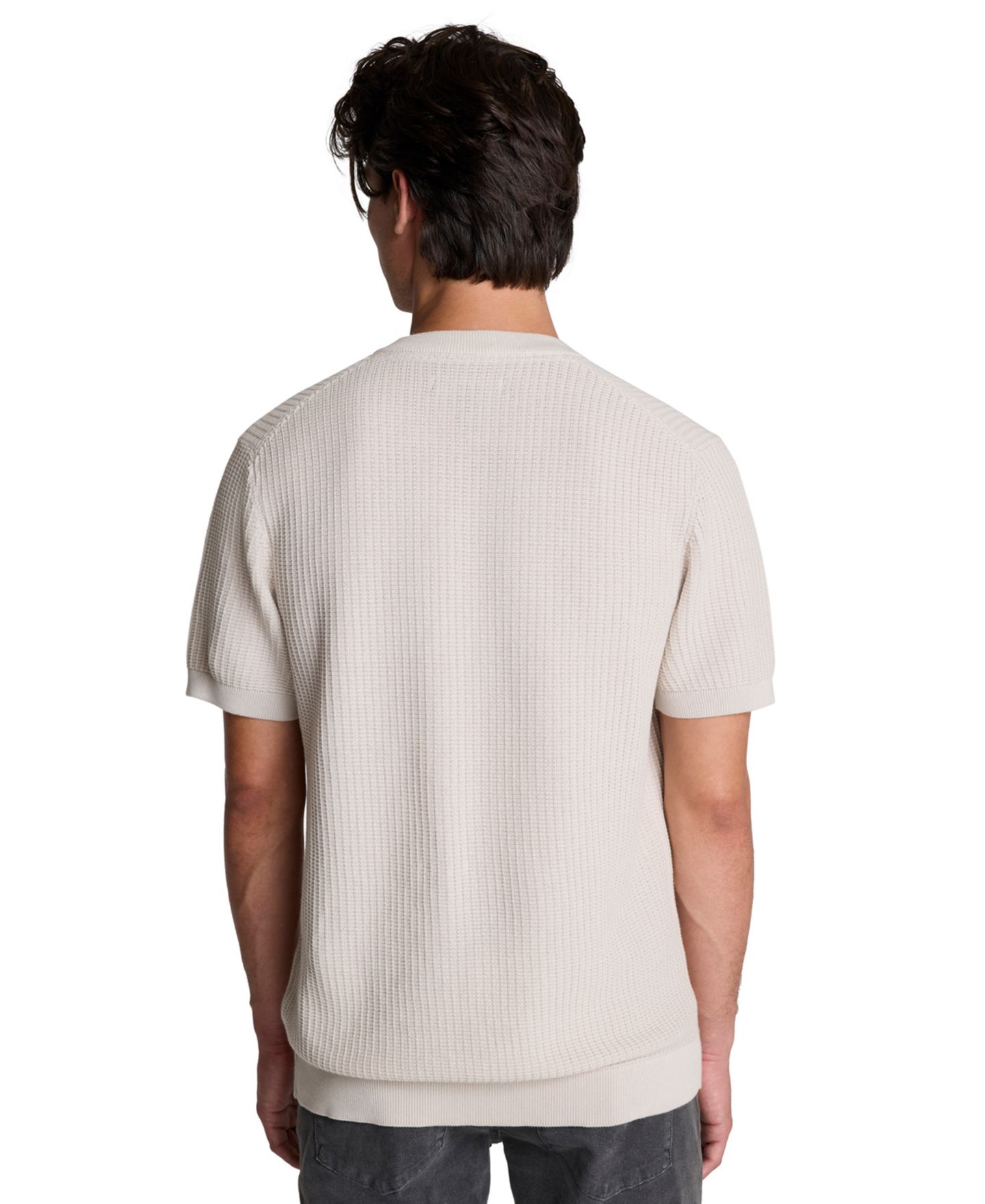Мужской свитер Kenneth Cole Johnny с коротким рукавом, вафельная вязка, цвет: Offwhite — фото 5