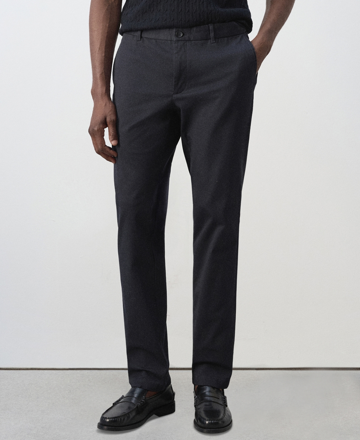 Mango Men's Barna Slim-Fit Twill Cotton-Blend Chino Pants