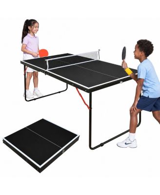 Foldable Ping Pong Table Set With Net Paddles Balls Portable Multi Use Game Table