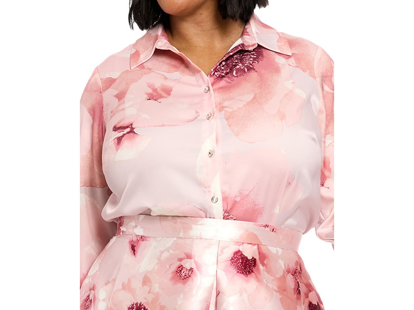 Женская юбка Muse Plus Size Floral-Print Pleated, цвет: Пудровый / Розовато-лиловый — фото 3