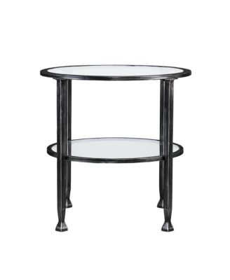 24"  Glass And Iron Round End Table