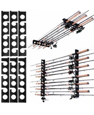 Wall Ceiling Mounted Fishing Pole Rack Hard Wood Storage Rack