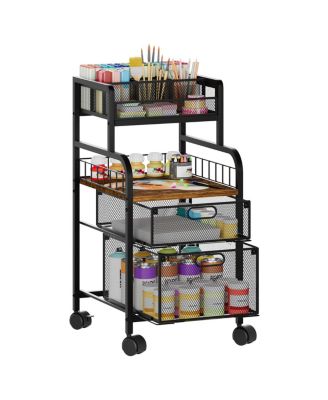 Rolling Craft Storage Cart With Lockable Wheels Drawers For Artists Diy Supplies