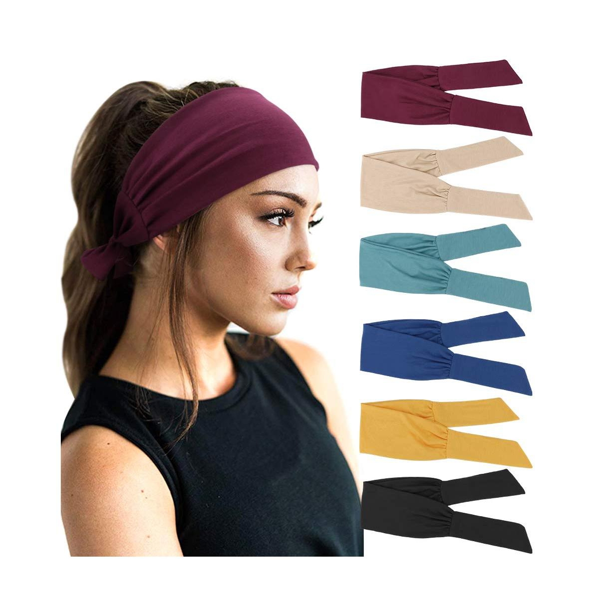 peneyon Adjustable Knotted Non-Slip Hair Bands, 6-Piece Set - Open Miscellaneous 964