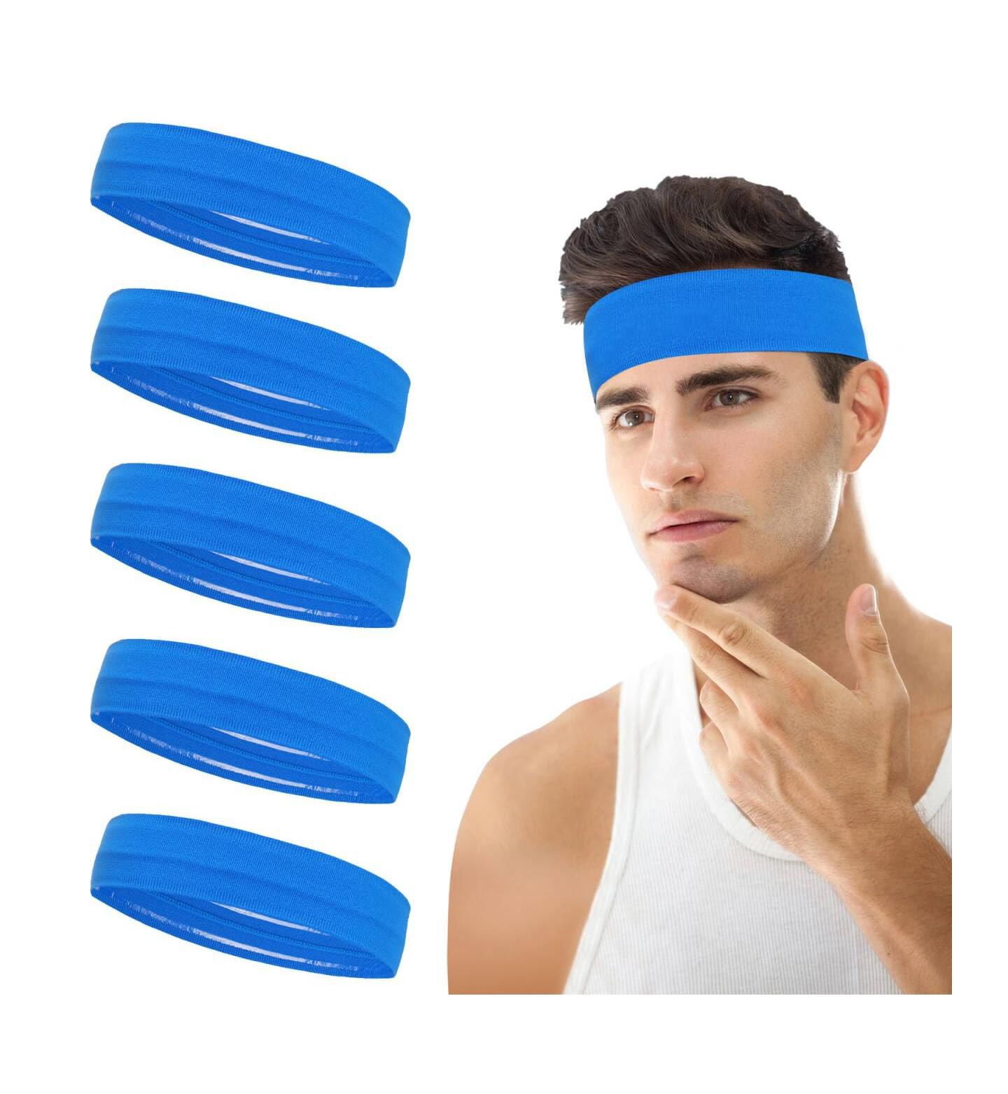 Женские аксессуары для волос peneyon Non-Slip Running Headbands, 5-Piece Set, цвет: Синий — фото 1
