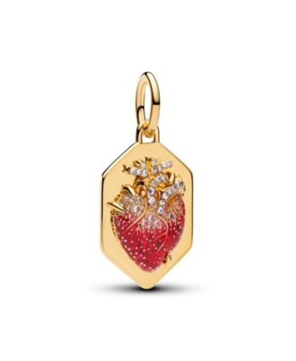 X Pat McGrath 14k Gold-Plated Beating Heart Dangle Charm