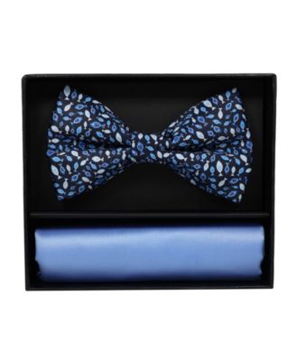 Men's Pre-Tied Fish Bow Tie and Pocket Square, 2-Piece Set