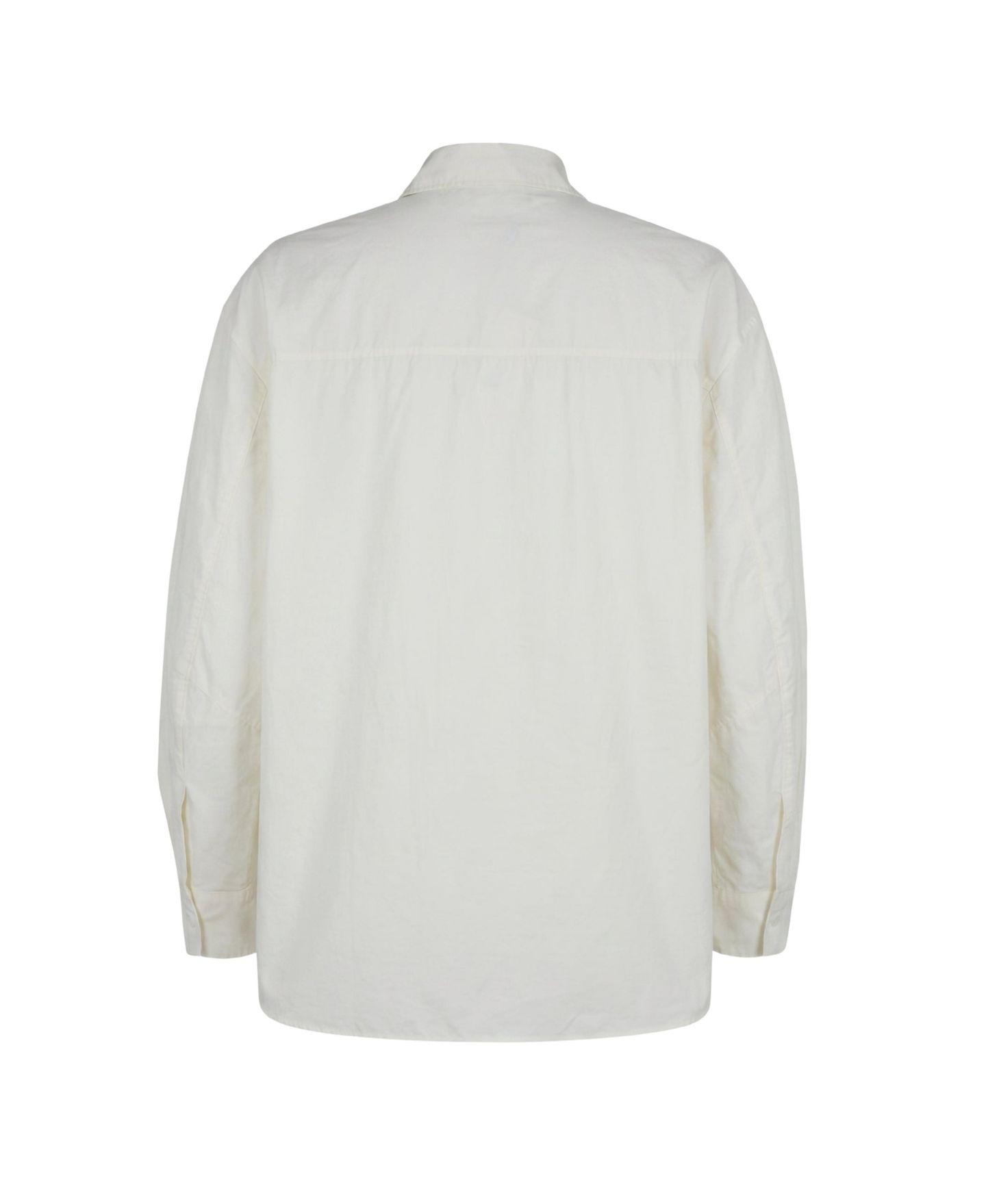 Женская рубашка Modenaire Long-Sleeve Relaxed-Fit Side Drawstring Button-Up, цвет: Кремовый — фото 8