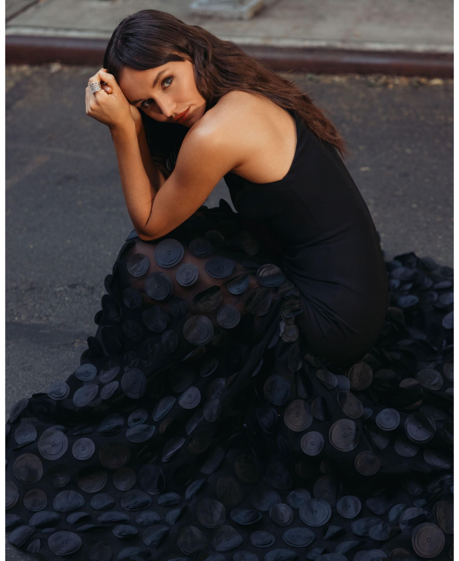 Women's Halter Rosette Ball Gown