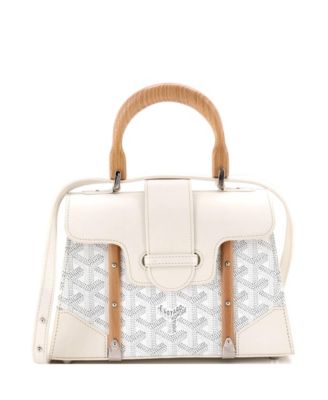 Mini Structured Saigon Top Handle Bag Coated Canvas with Leather