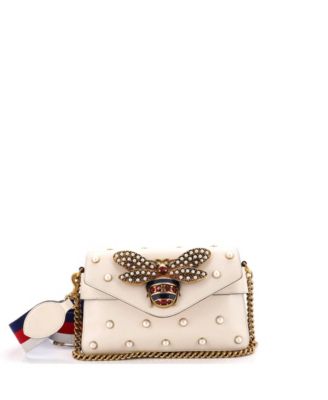 Mini Broadway Pearly Bee Shoulder Bag Embellished Leather