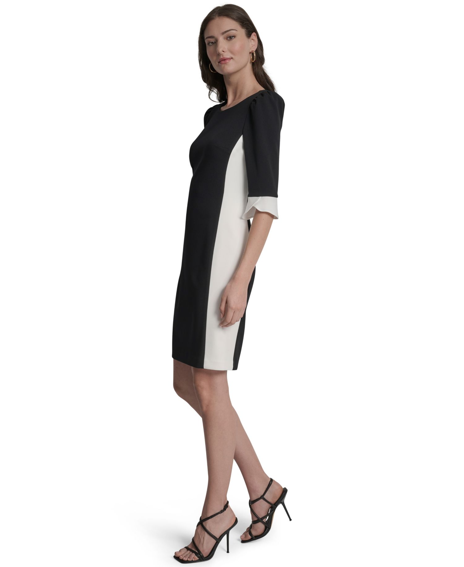 Women's Colorblock 3/4-Sleeve Sheath Dress