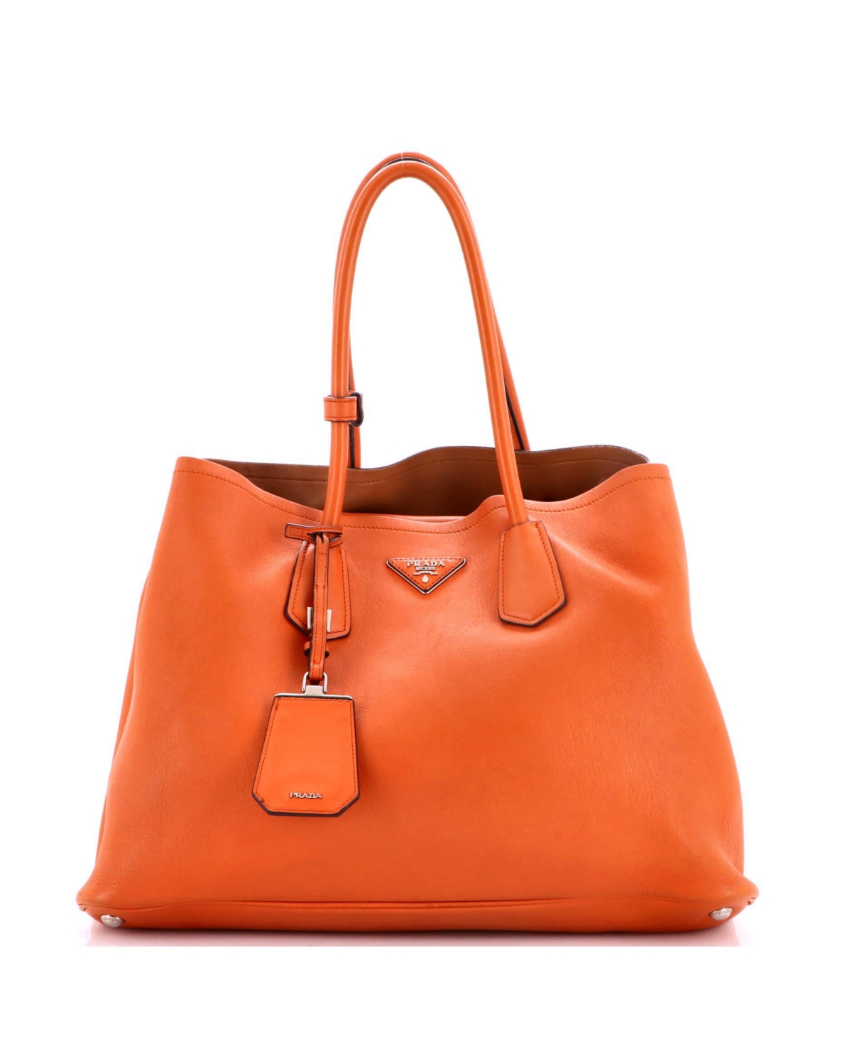 Pre-Owned Prada Large Cuir Double Tote Leather