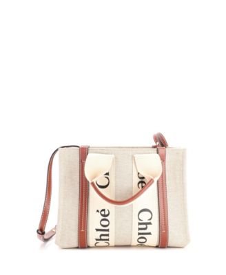 Small Woody Convertible Tote Canvas with Leather