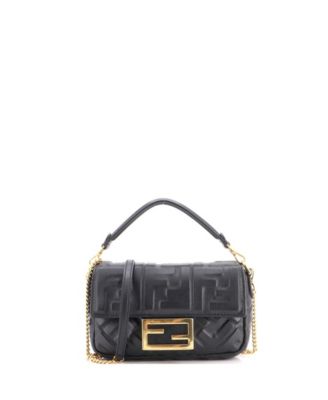 Mini Baguette NM Bag Zucca Embossed Leather