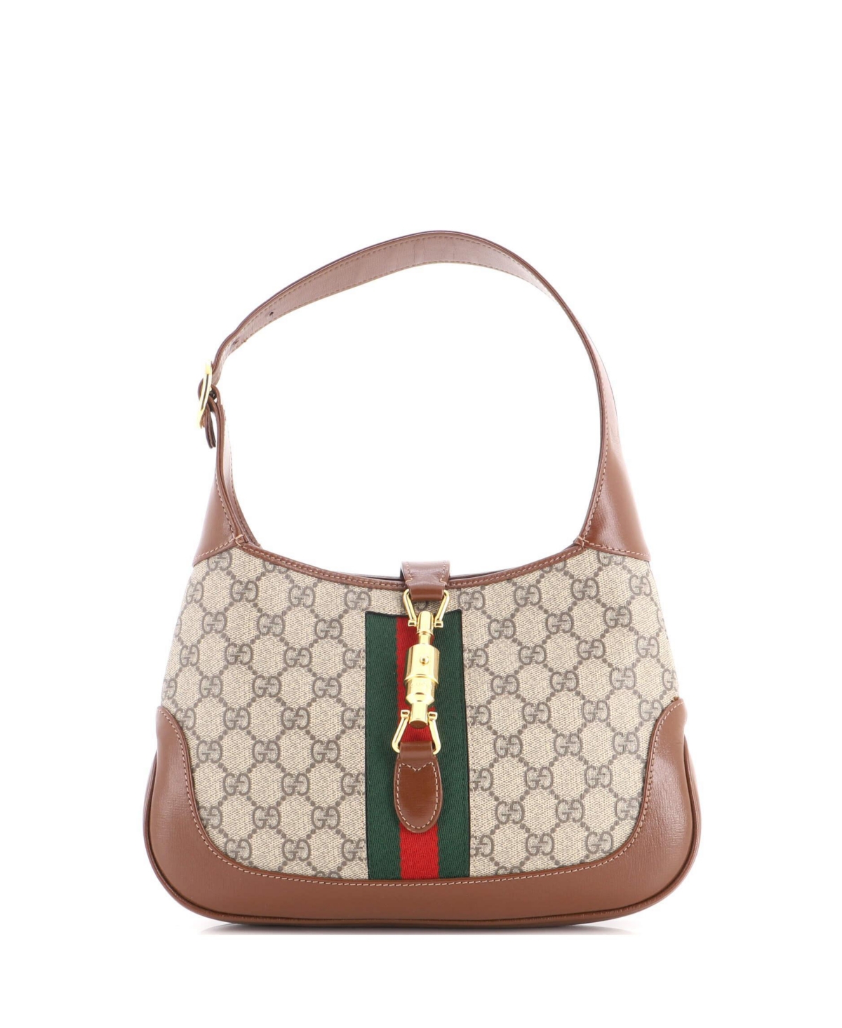 Pre-Owned Gucci Small Jackie 1961 Hobo Gg Coated Canvas - Brown