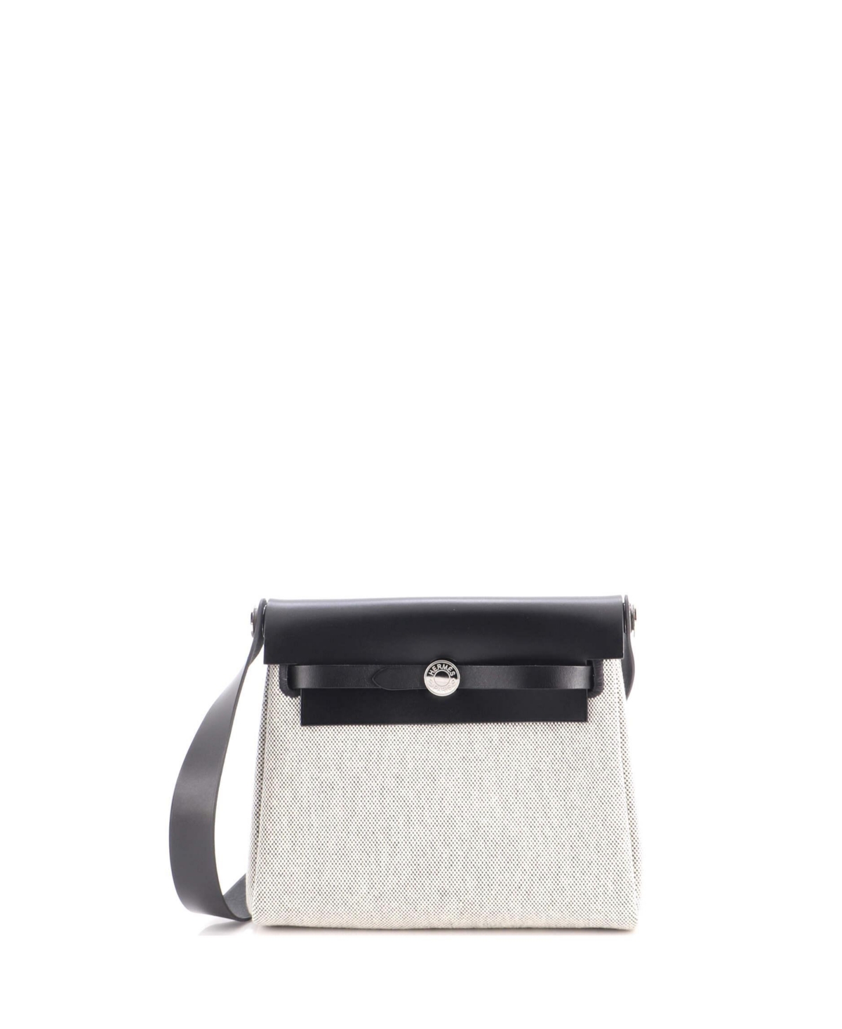 Pre-Owned Hermes 20 Herbag Zip Toile and Leather - Black