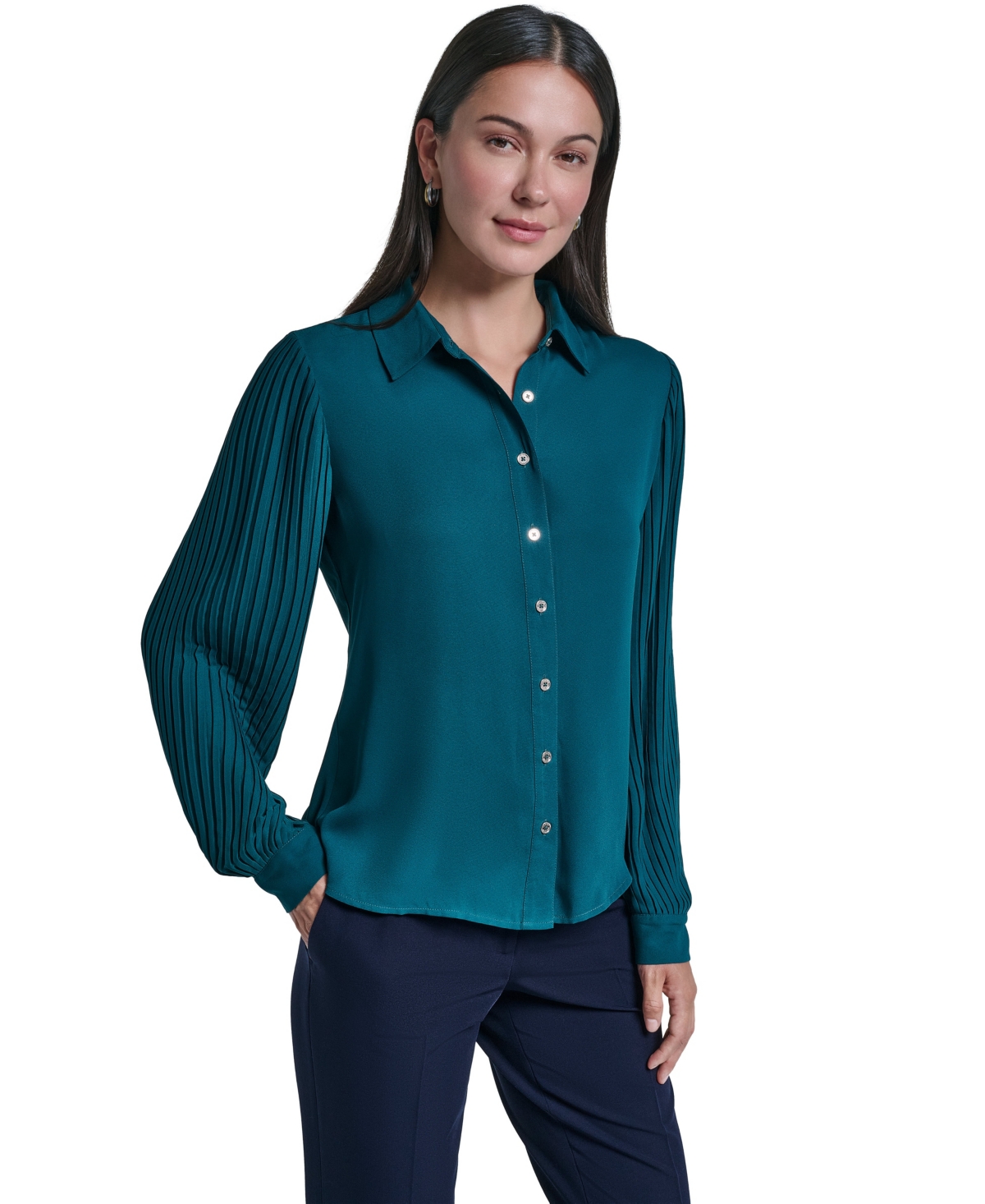 Tommy Hilfiger Women's Pleated-Sleeve Blouse