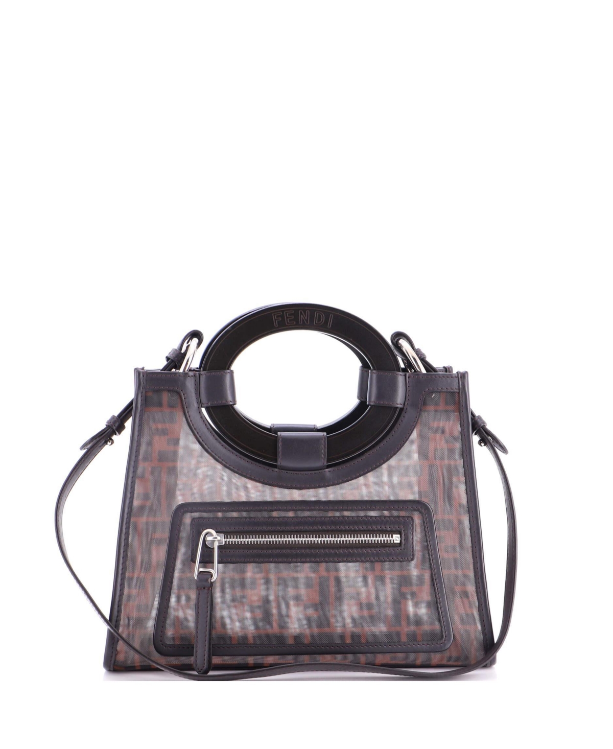 Pre-Owned Fendi Small Runaway Shopper Tote Zucca Mesh