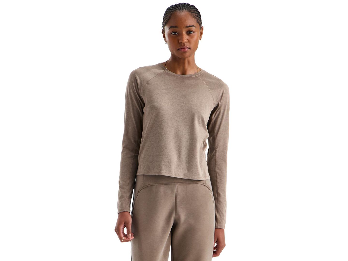 Женская футболка The North Face Jaida Long-Sleeve, цвет: Гранатовый меланжевый — фото 1