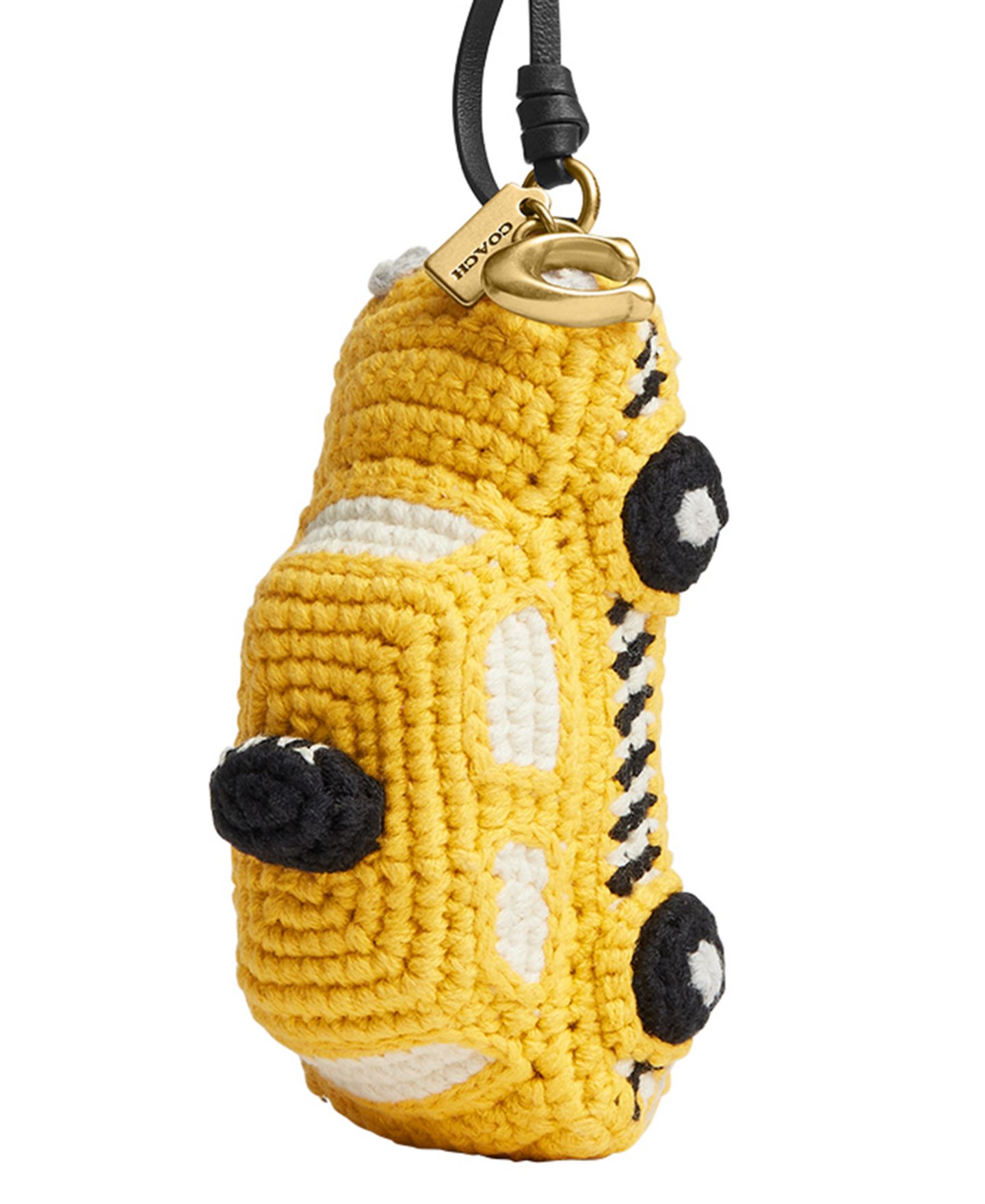 Женский брелок Coach Taxi Crochet Bag Charm, цвет: Латунный / Жёлтый разноцветный — фото 2