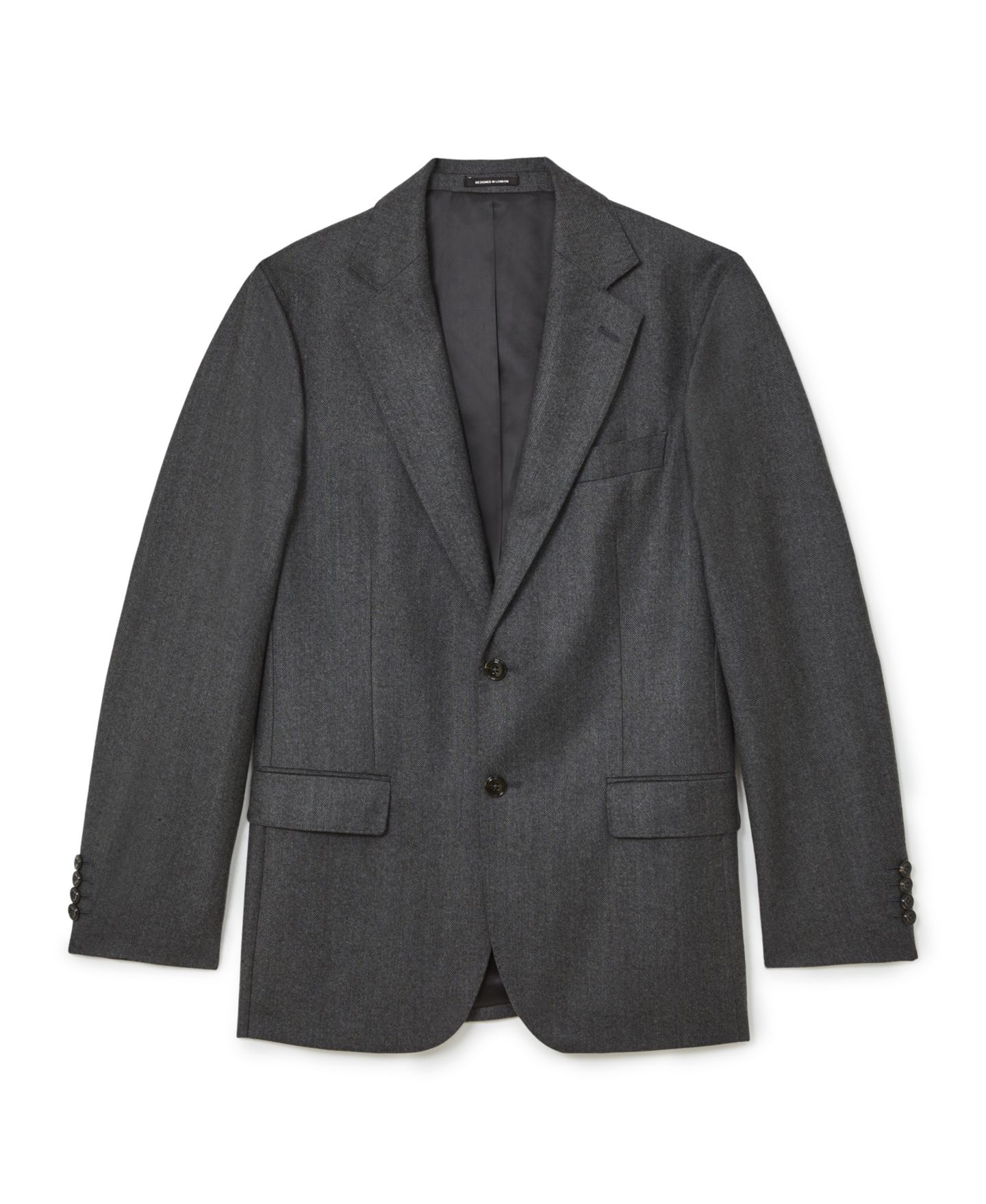 Мужской пиджак REISS Jackal Wool Flannel Single-Breasted Classic-Fit Blazer, цвет: Угольный серый — фото 2