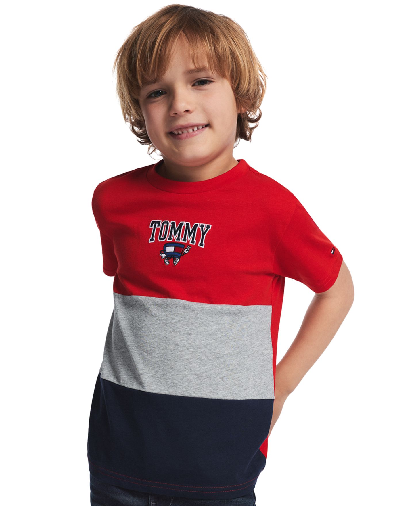 Футболка Tommy Hilfiger Mascot Color-Blocked Short-Sleeve для мальчиков, цвет: Красный — фото 1