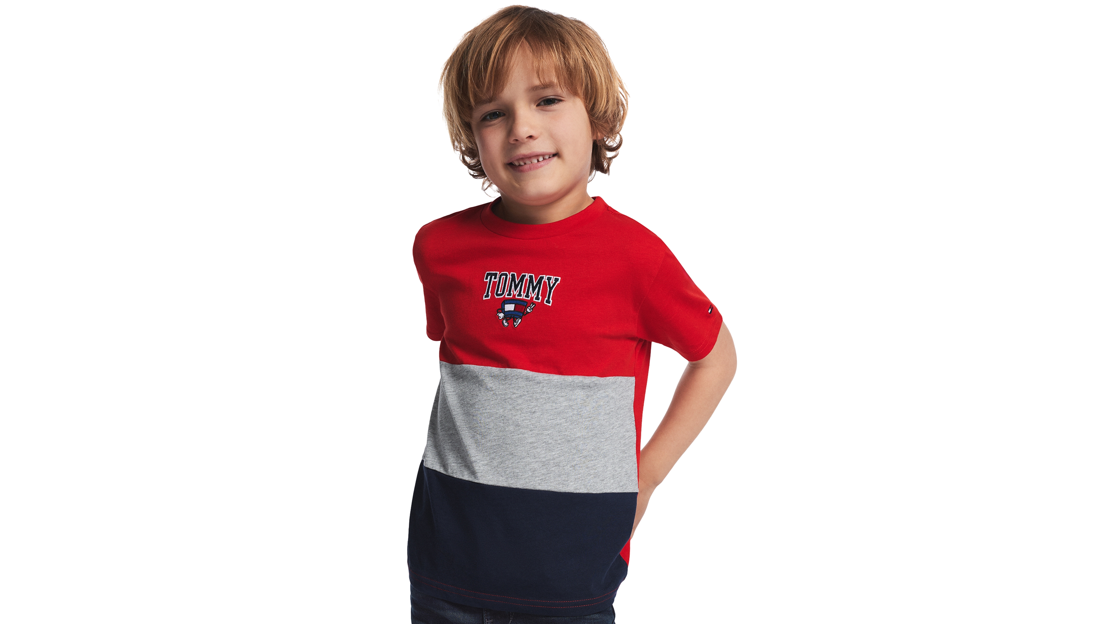 Tommy Hilfiger Boys' 2T-7 Mascot Color-Blocked Short-Sleeve T-Shirt