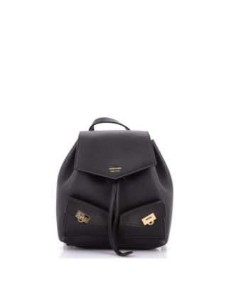 Mini Multipocket Drawstring Backpack Leather