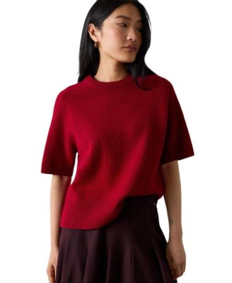 Women's Wool Short Sleeve Knitted Sweater