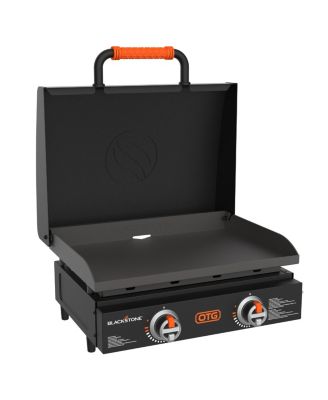 OTG 22" Tabletop Griddle Plate, Portable Grill with Built-In Hood
