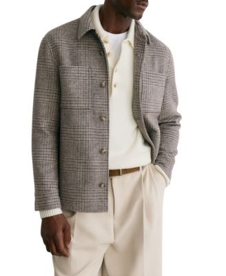 Men's Gano Check Wool-Blend Classic Fit Overshirt