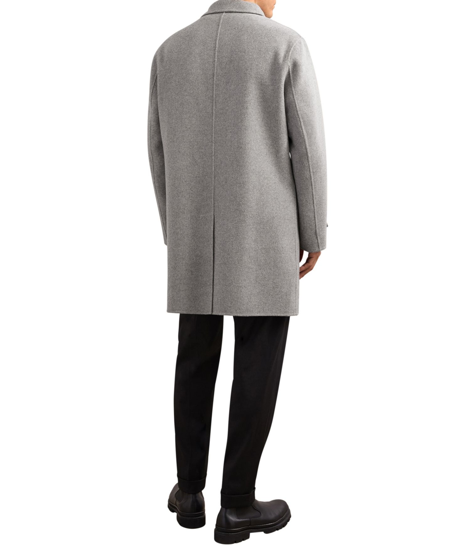 Мужское пальто REISS Squire Single-Breasted Wool-Blend Notch Lapels Overcoat, цвет: Угольный серый — фото 5