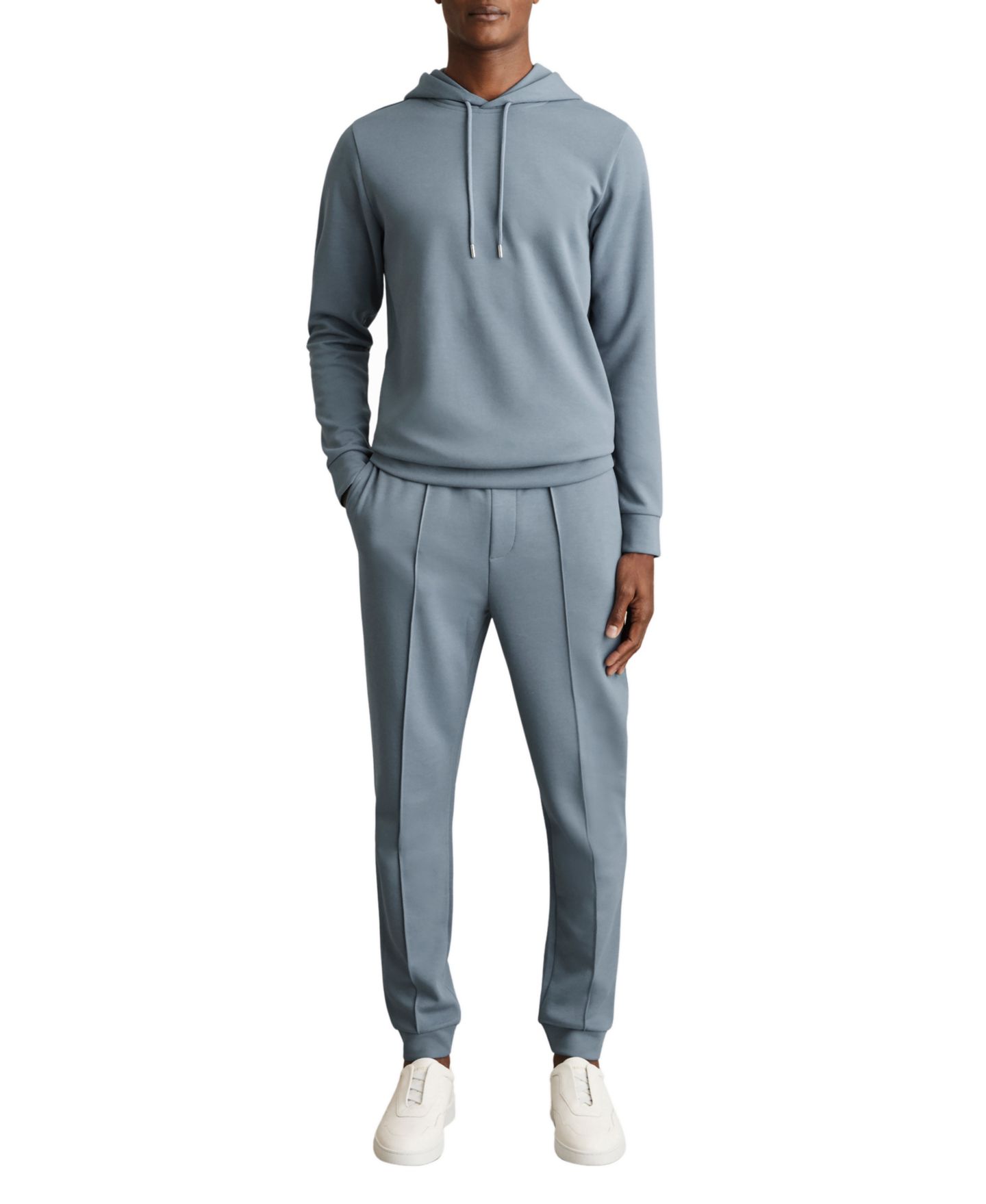 Мужское худи REISS Fabien Regular-Fit Interlock-Jersey, цвет: Синий — фото 3