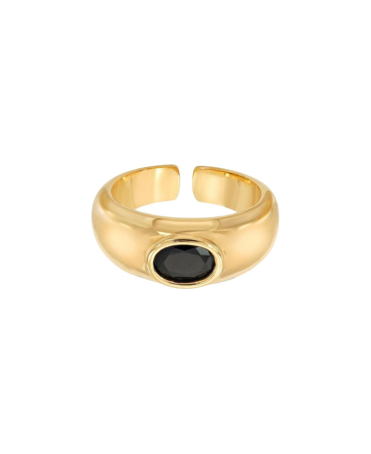 Josh & Chloe Cubic Zirconia Black Stone Milo Adjustable Ring